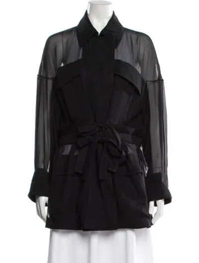 Pre-owned Ferragamo Silk Jacket In Black