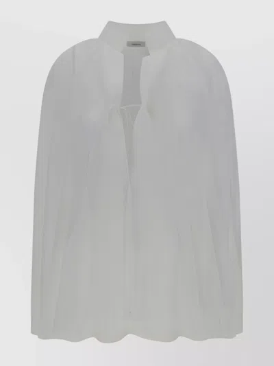Ferragamo Silk Kaftan Tunic Shirt In White