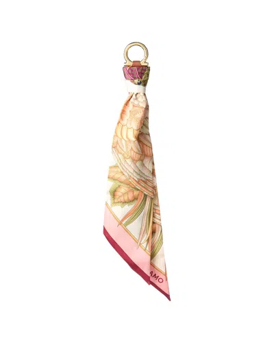 Ferragamo Silk Keyholder In Metallic