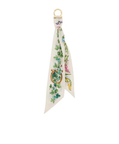Ferragamo Silk Keyholder In White
