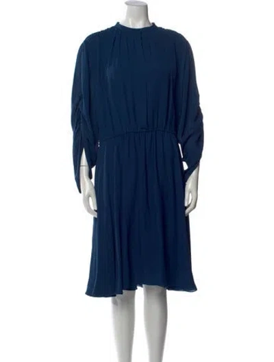 Pre-owned Ferragamo Silk Knee-length Dress In Blue