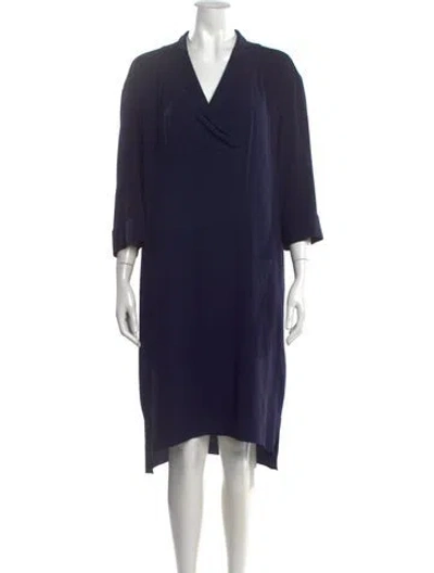 Pre-owned Ferragamo Silk Knee-length Dress In Blue