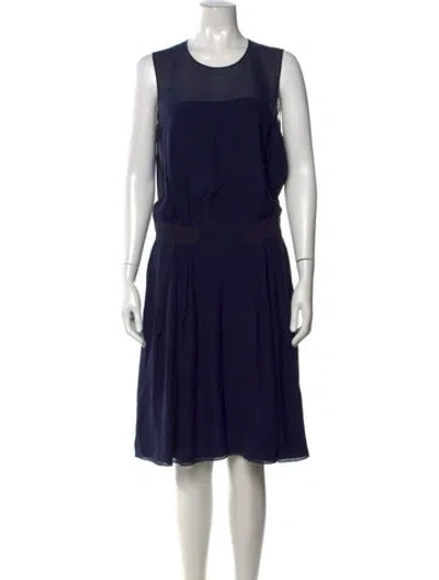Pre-owned Ferragamo Silk Knee-length Dress In Blue