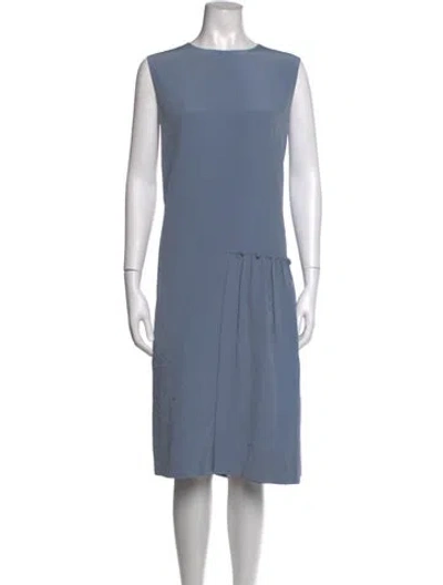 Pre-owned Ferragamo Silk Knee-length Dress In Blue