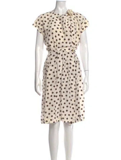 Pre-owned Ferragamo Silk Knee-length Dress In Neutral