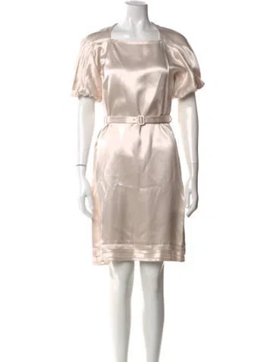 Pre-owned Ferragamo Silk Knee-length Dress In Neutral