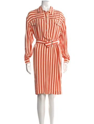 Pre-owned Ferragamo Silk Knee-length Dress In Orange