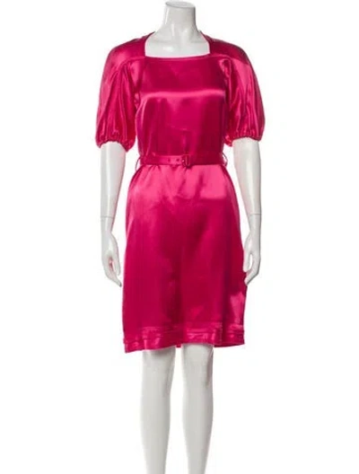 Pre-owned Ferragamo Silk Knee-length Dress In Pink