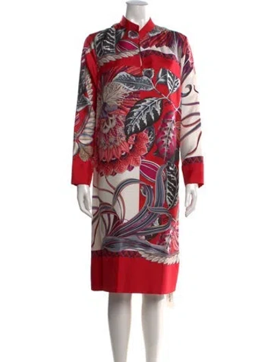 Pre-owned Ferragamo Silk Knee-length Dress In Red