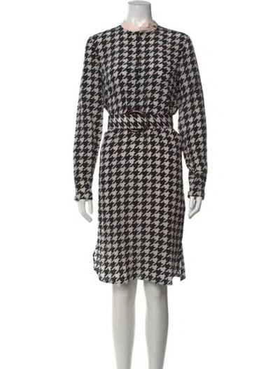 Pre-owned Ferragamo Silk Knee-length Dress W/ Tags In Black
