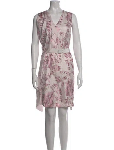 Pre-owned Ferragamo Silk Knee-length Dress In White