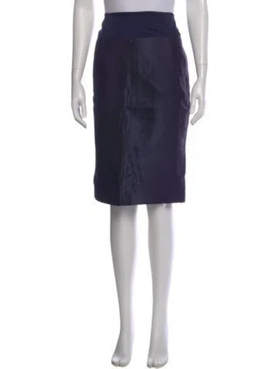 Pre-owned Ferragamo Silk Knee-length Skirt In Blue