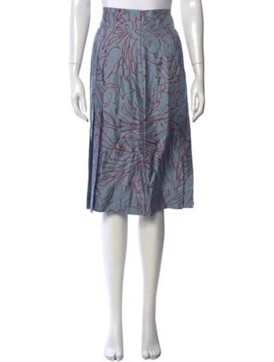 Pre-owned Ferragamo Silk Knee-length Skirt In Blue