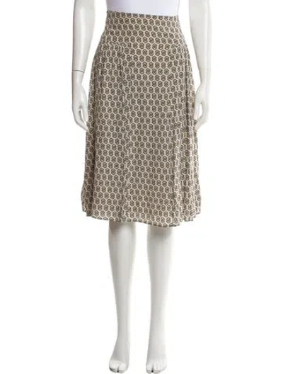 Pre-owned Ferragamo Silk Knee-length Skirt In Neutral