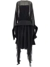 Ferragamo Silk Layered-design Evening Dress In Black