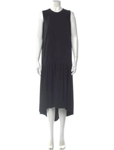 Pre-owned Ferragamo Silk Long Dress In Gray