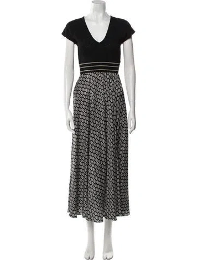 Pre-owned Ferragamo Silk Midi Length Dress In Black