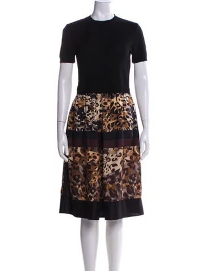 Pre-owned Ferragamo Silk Midi Length Dress In Black
