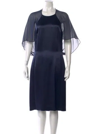 Pre-owned Ferragamo Silk Midi Length Dress In Blue