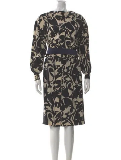 Pre-owned Ferragamo Silk Midi Length Dress In Multi