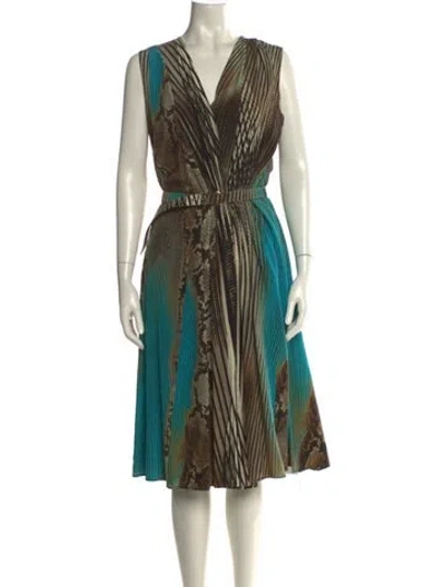 Pre-owned Ferragamo Silk Midi Length Dress In Neutral