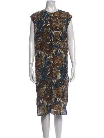 Pre-owned Ferragamo Silk Midi Length Dress In Neutrals