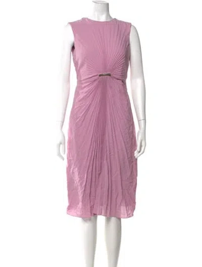 Pre-owned Ferragamo Silk Midi Length Dress In Pink