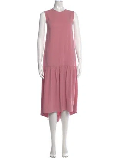 Pre-owned Ferragamo Silk Midi Length Dress In Pink