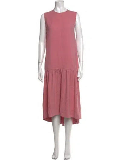 Pre-owned Ferragamo Silk Midi Length Dress In Pink
