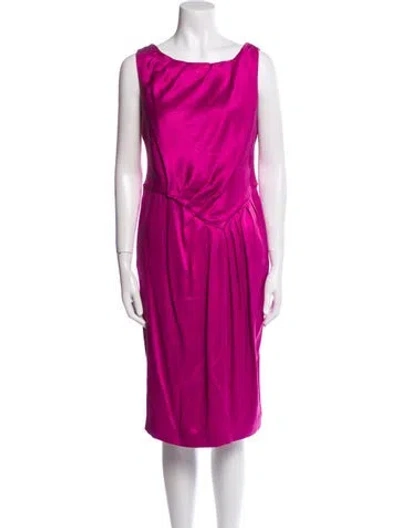 Pre-owned Ferragamo Silk Midi Length Dress In Purple