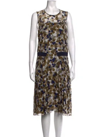 Pre-owned Ferragamo Silk Midi Length Dress In White