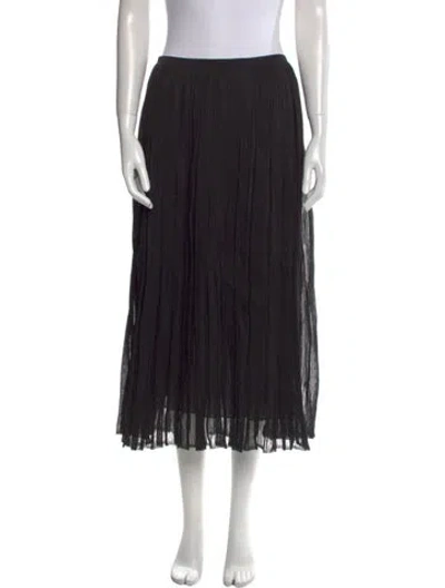 Pre-owned Ferragamo Silk Midi Length Skirt In Black