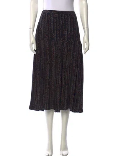 Pre-owned Ferragamo Silk Midi Length Skirt In Black