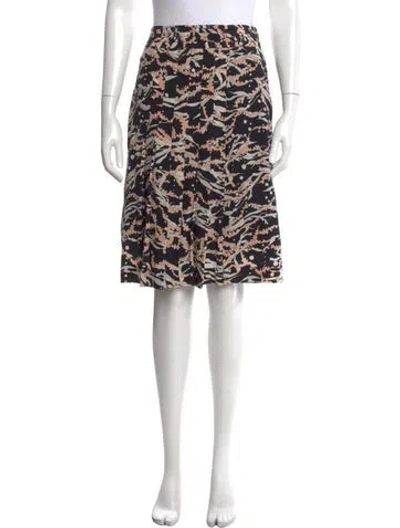Pre-owned Ferragamo Silk Midi Length Skirt In Black