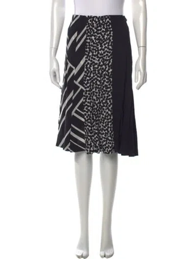 Pre-owned Ferragamo Silk Midi Length Skirt In Black