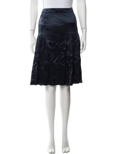 Pre-owned Ferragamo Silk Midi Length Skirt In Blue