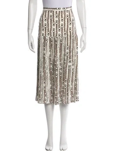 Pre-owned Ferragamo Silk Midi Length Skirt In Multi