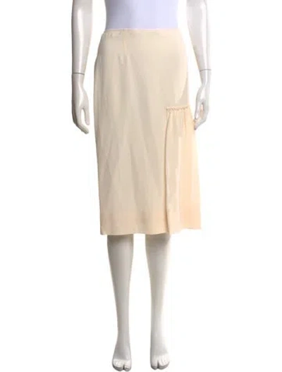 Pre-owned Ferragamo Silk Midi Length Skirt In Neutrals