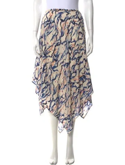 Pre-owned Ferragamo Silk Midi Length Skirt In Neutrals