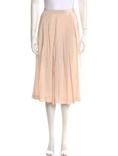 Pre-owned Ferragamo Silk Midi Length Skirt In Pink