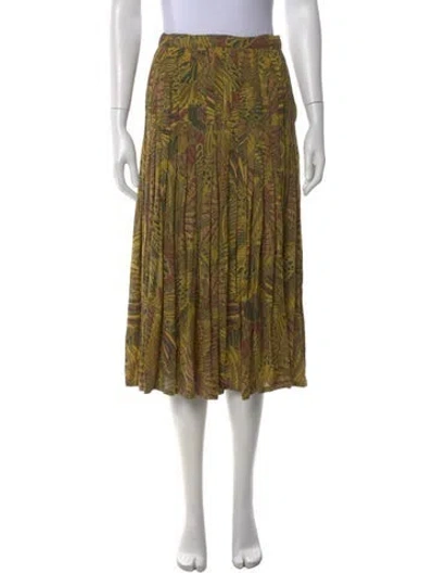 Pre-owned Ferragamo Silk Midi Length Skirt In Purple
