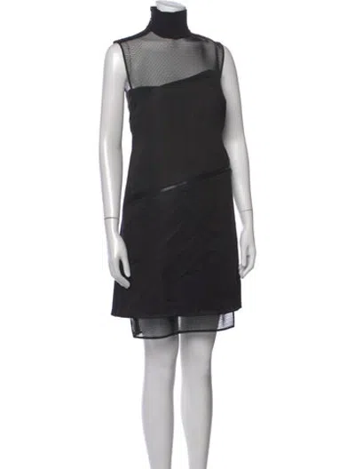 Pre-owned Ferragamo Silk Mini Dress In Black