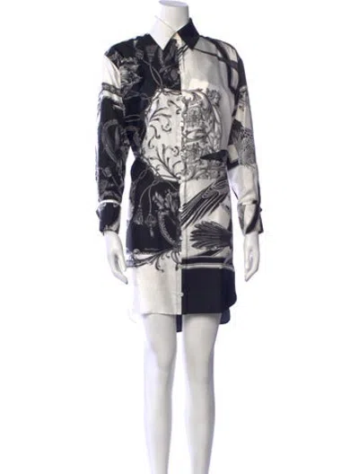 Pre-owned Ferragamo Silk Mini Dress In Black