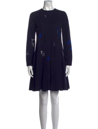 Pre-owned Ferragamo Silk Mini Dress In Blue