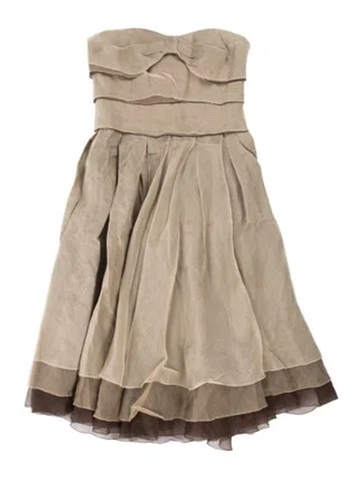 Pre-owned Ferragamo Silk Mini Dress In Grey
