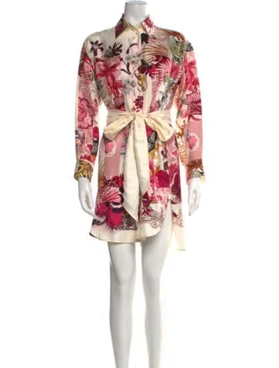 Pre-owned Ferragamo Silk Mini Dress In Neutral
