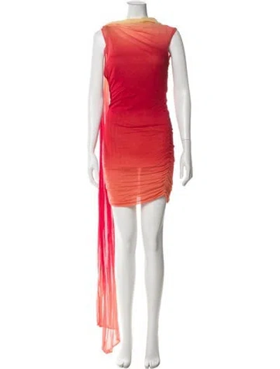 Pre-owned Ferragamo Silk Mini Dress In Red