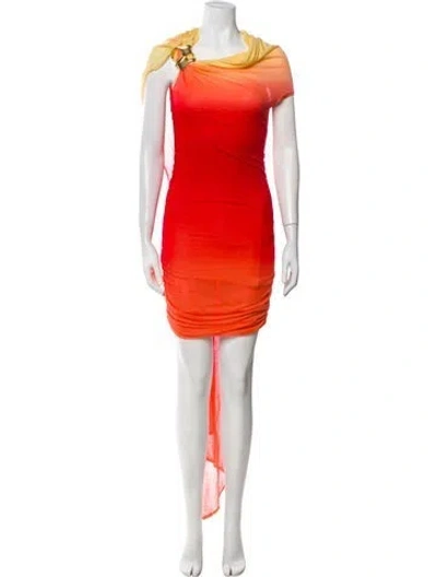 Pre-owned Ferragamo Silk Mini Dress In Red