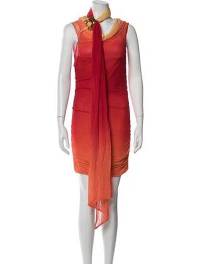 Pre-owned Ferragamo Silk Mini Dress In Red