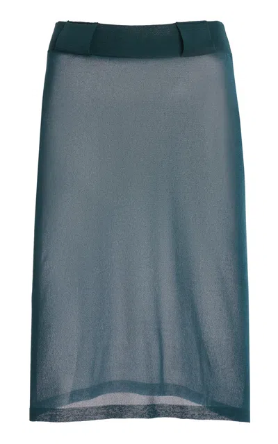 Ferragamo Silk Mini Skirt In Blue
